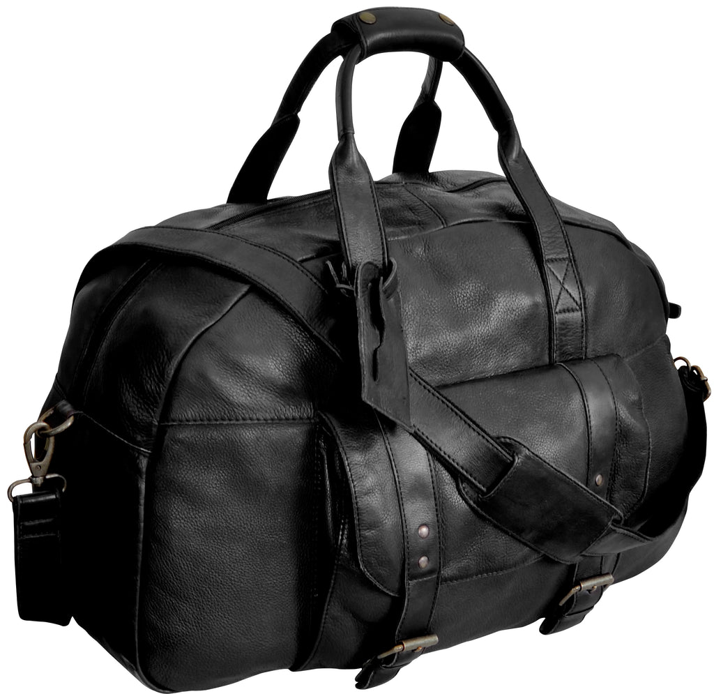 Casanova Leather Duffel Bag (Black)