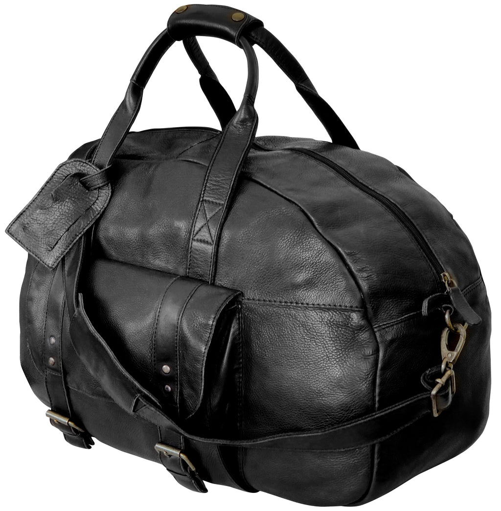 Casanova Leather Duffel Bag (Black)