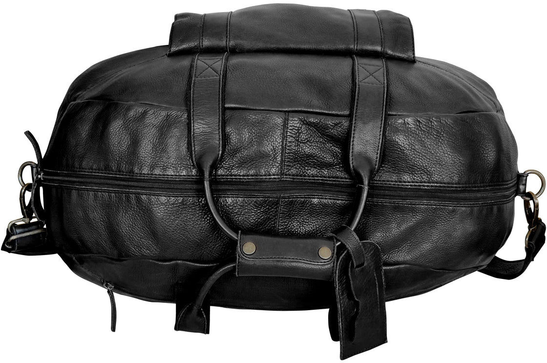 Casanova Leather Duffel Bag (Black)