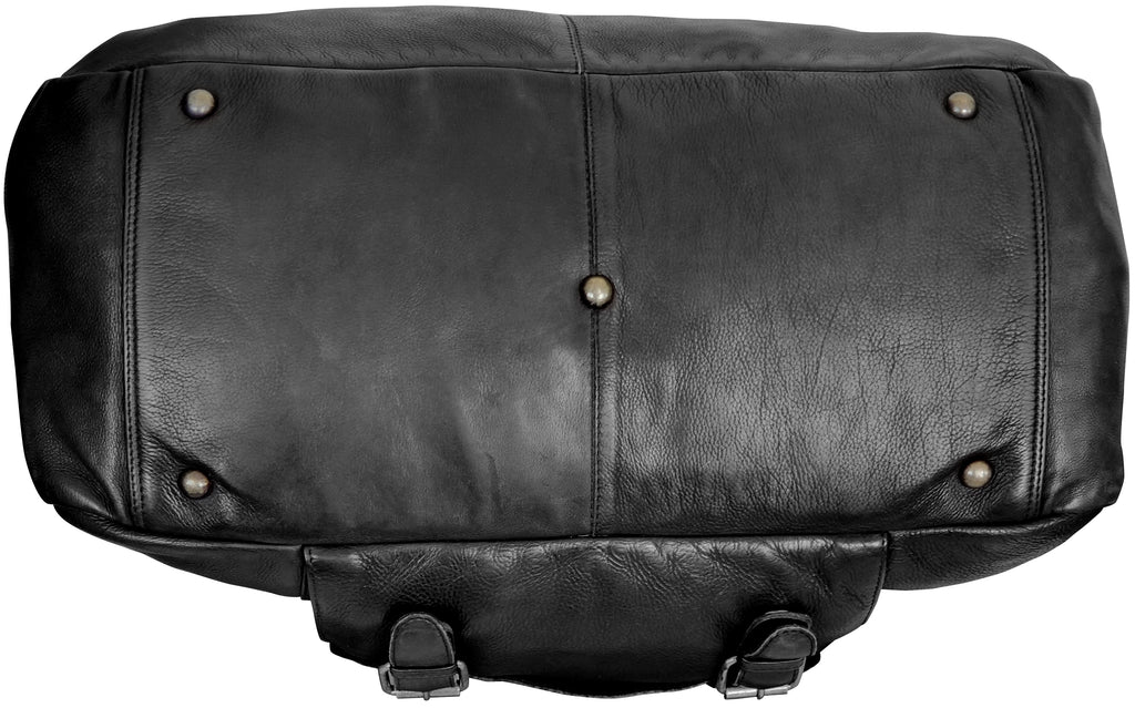 Casanova Leather Duffel Bag (Black)