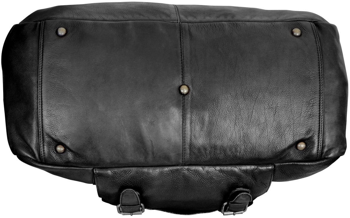 Casanova Leather Duffel Bag (Black)