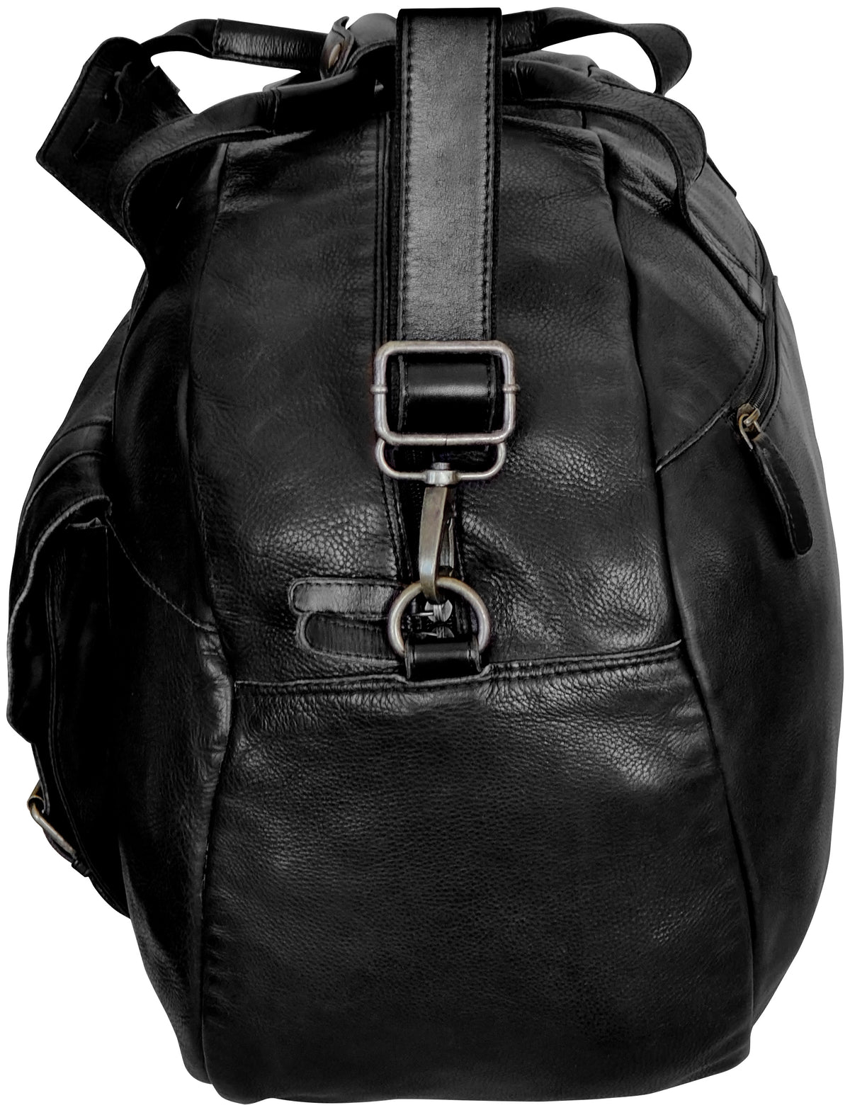 Casanova Leather Duffel Bag (Black)