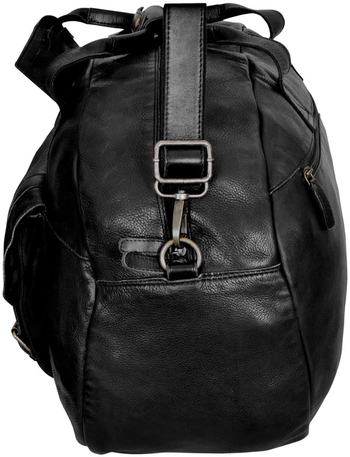 Casanova Leather Duffel Bag (Black)