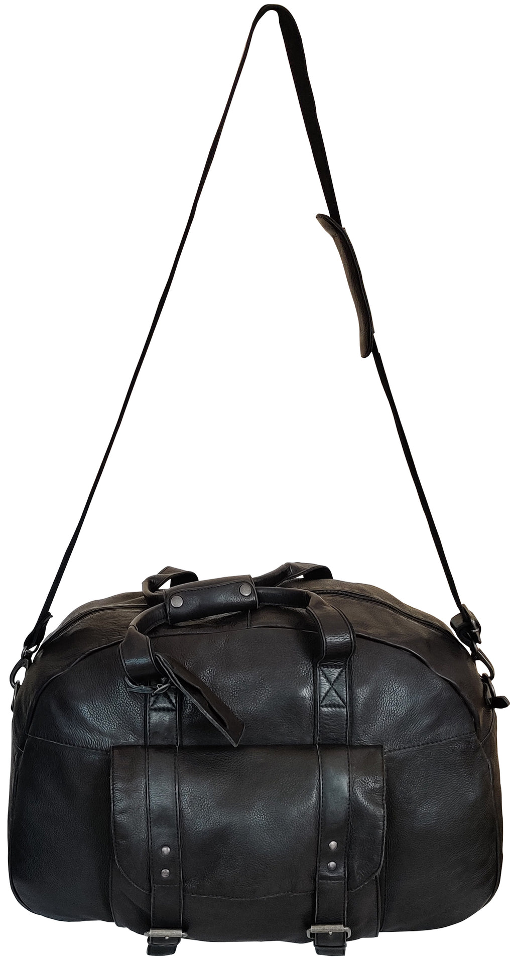 Casanova Leather Duffel Bag (Black)