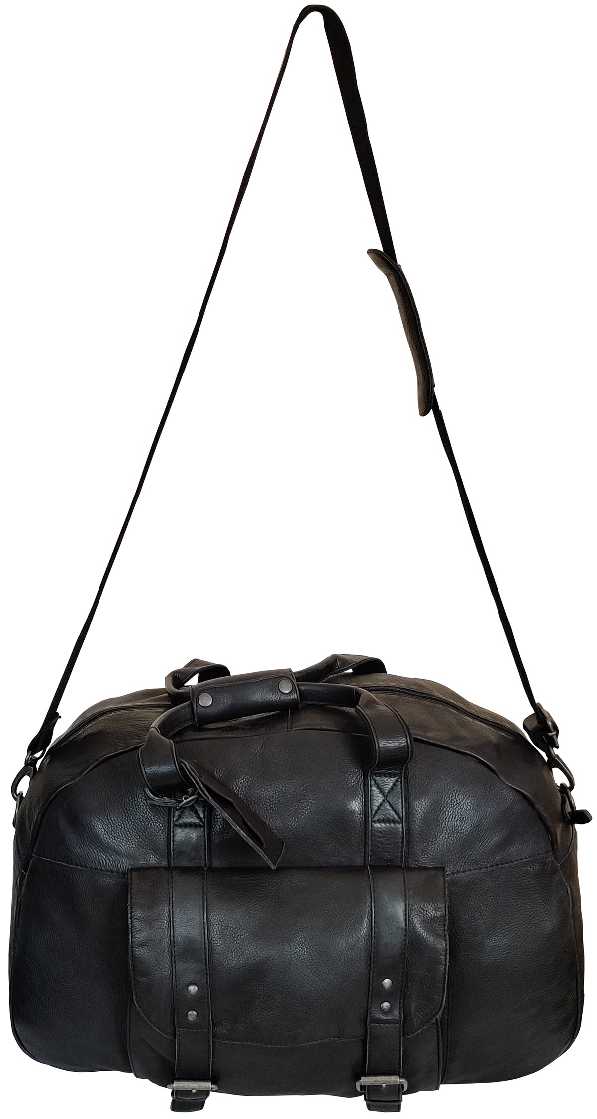 Casanova Leather Duffel Bag (Black)