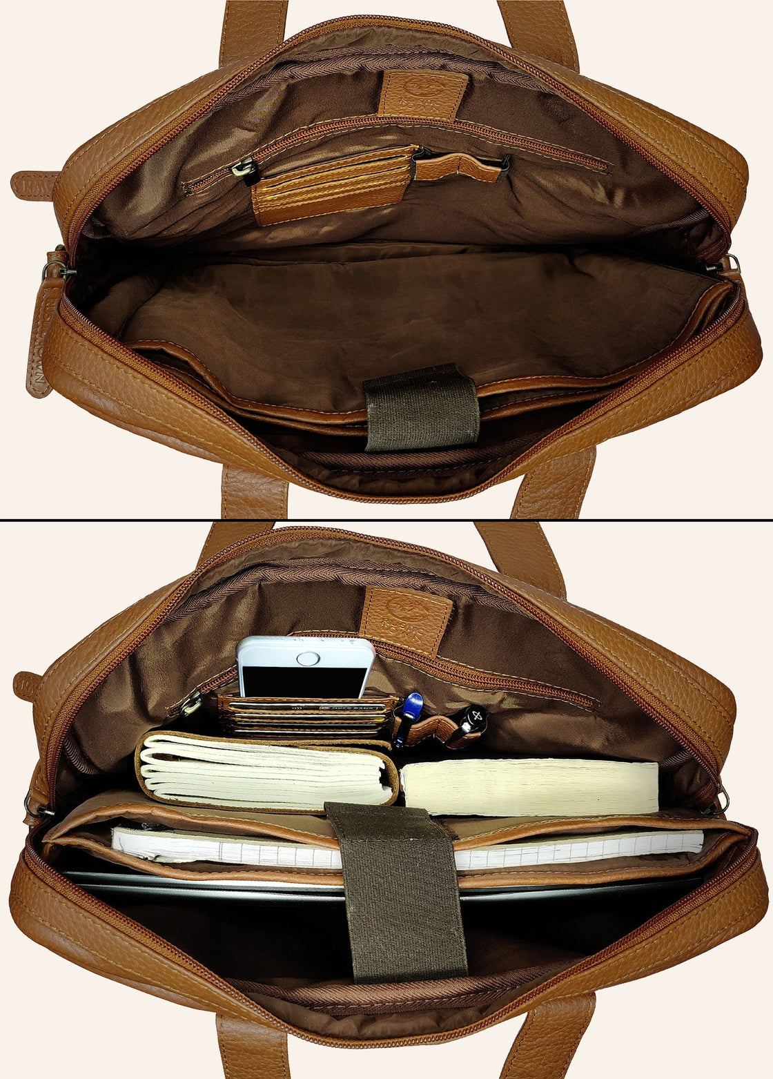 13.5 inch Vintage Crossbody Leather Laptop Messenger Briefcase Bag
