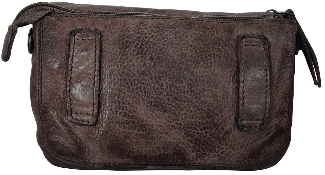 Leather Wallet Travel Purse Waist Bag for Women, Taupe