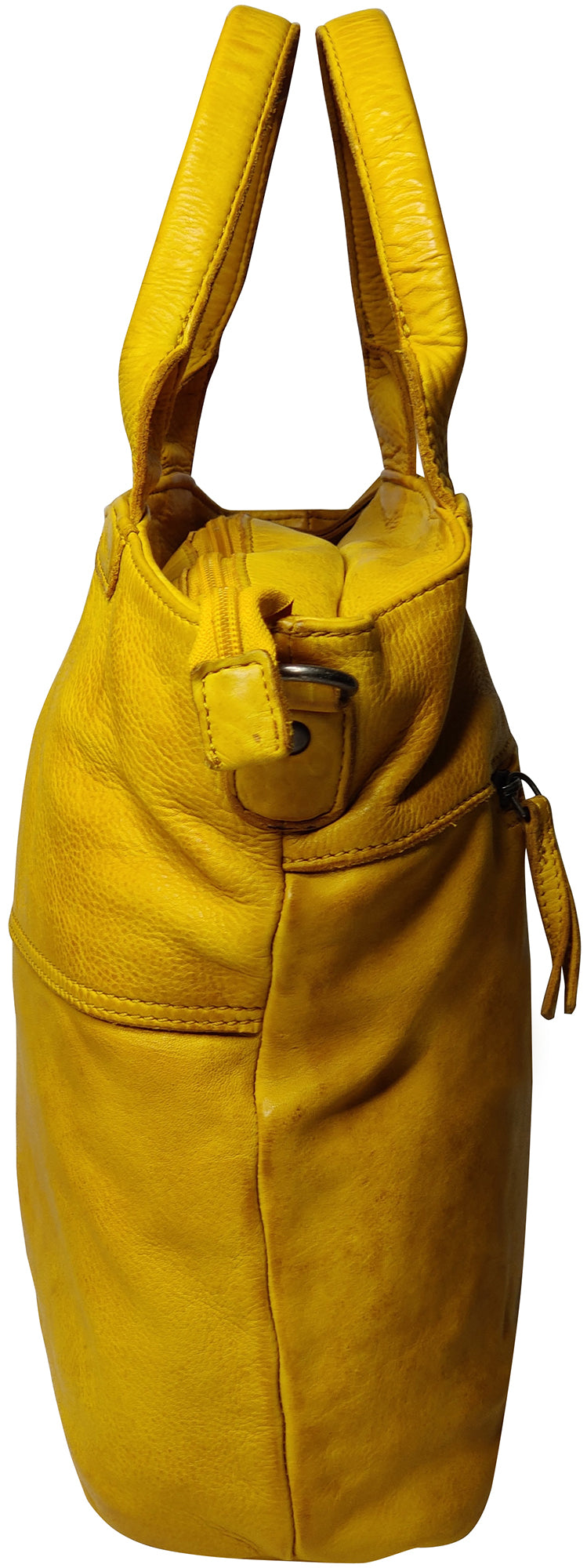 Leather Tote Bag for Women, Ocher