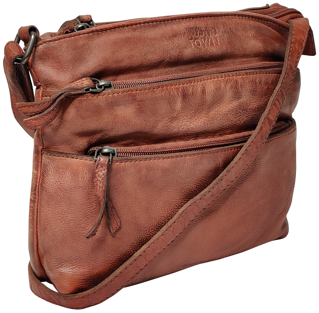 Leather Crossbody Bag for Women, Brick Red