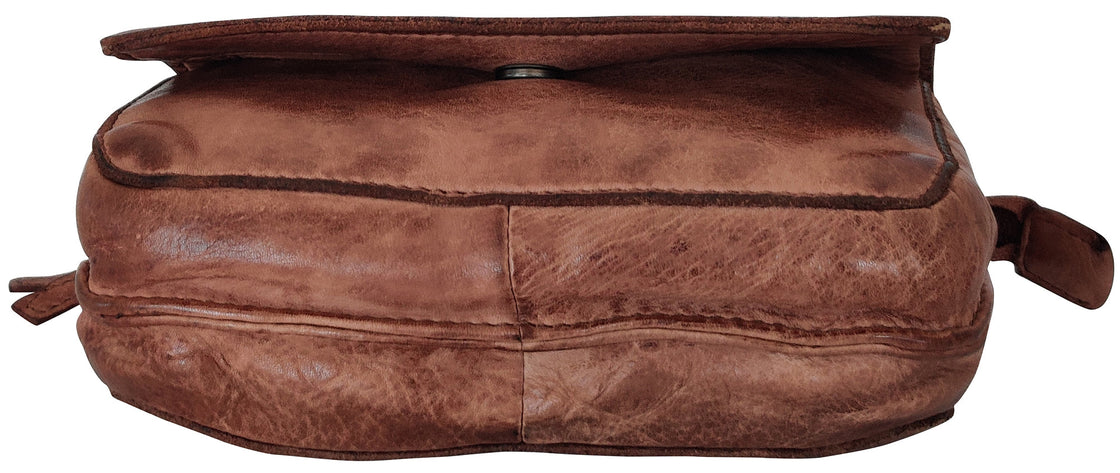 Leather Wallet Travel Purse Waist Bag for Women, Cognac