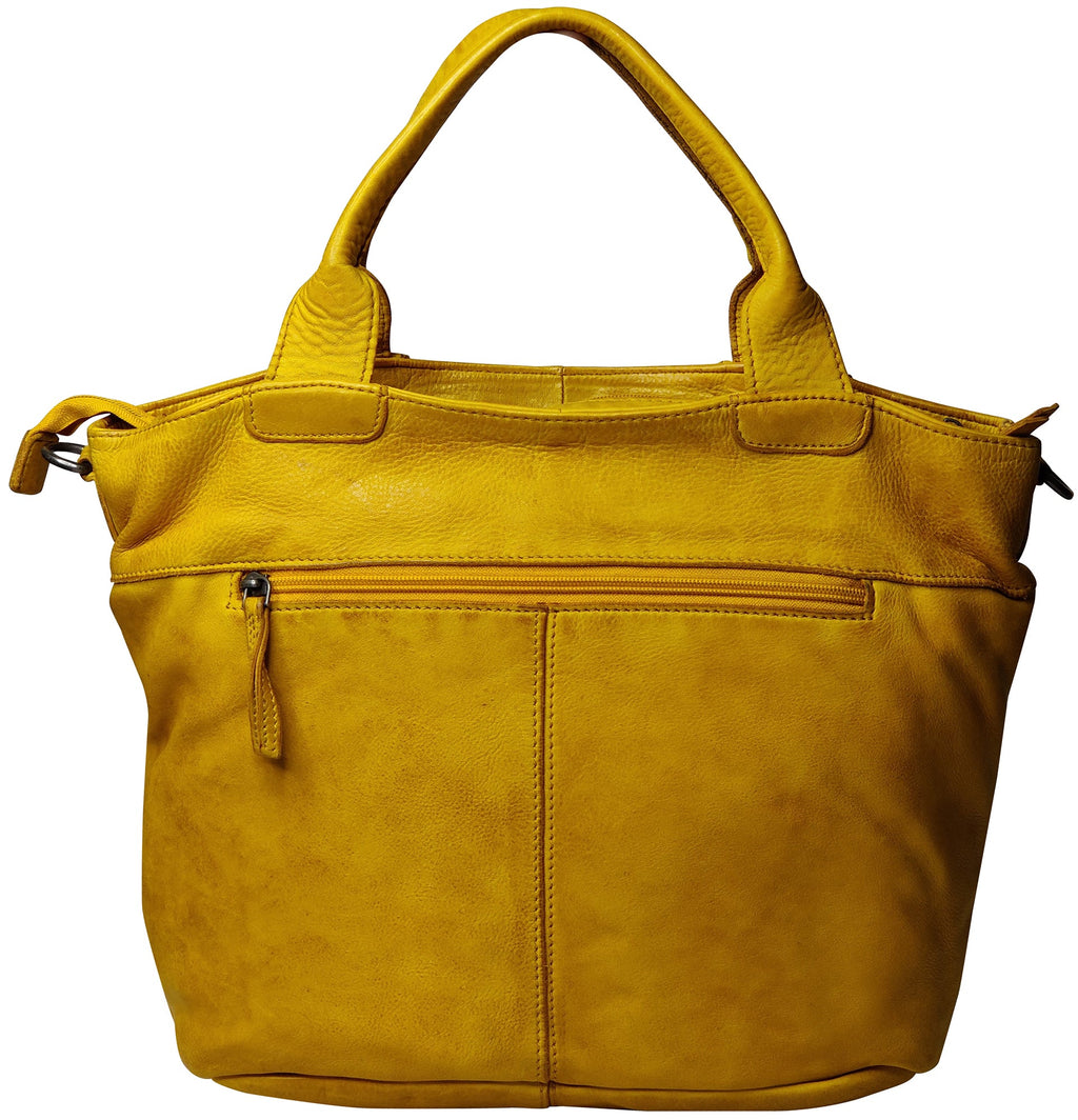Leather Tote Bag for Women, Ocher