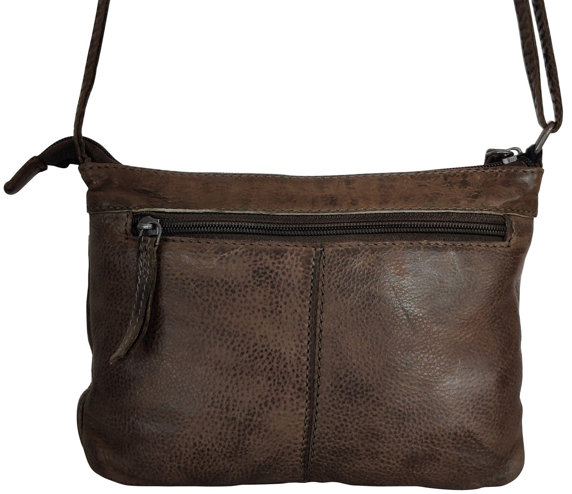 Leather Crossbody Handbag for Women, Olive
