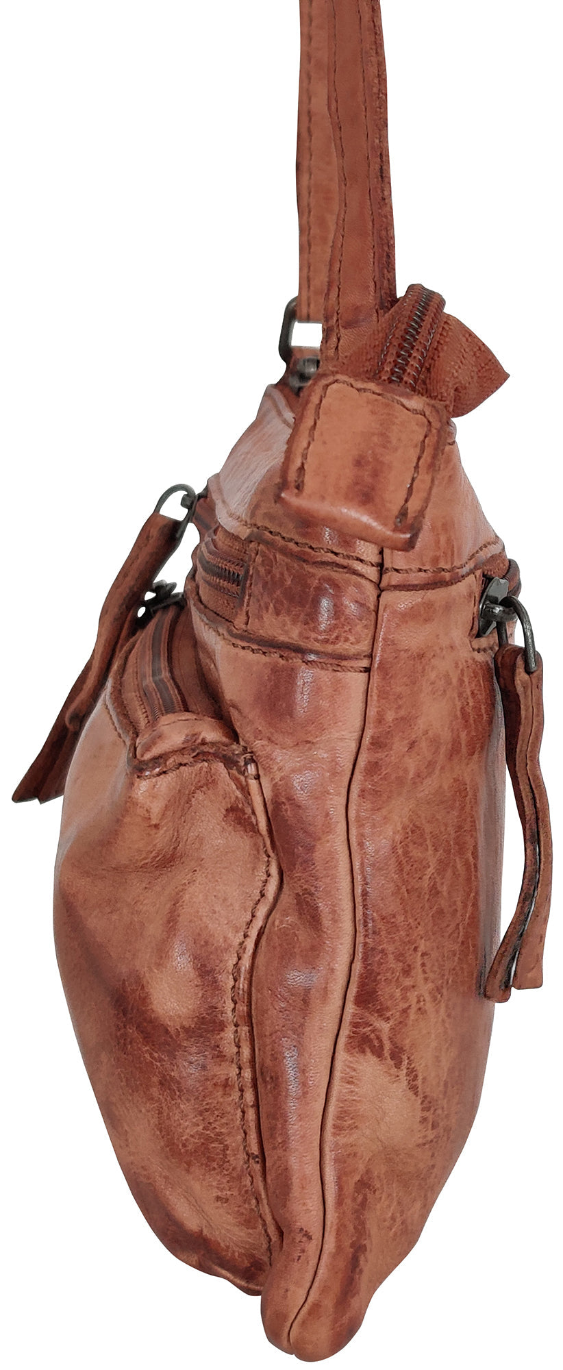 Leather Crossbody Handbag for Women, Cognac