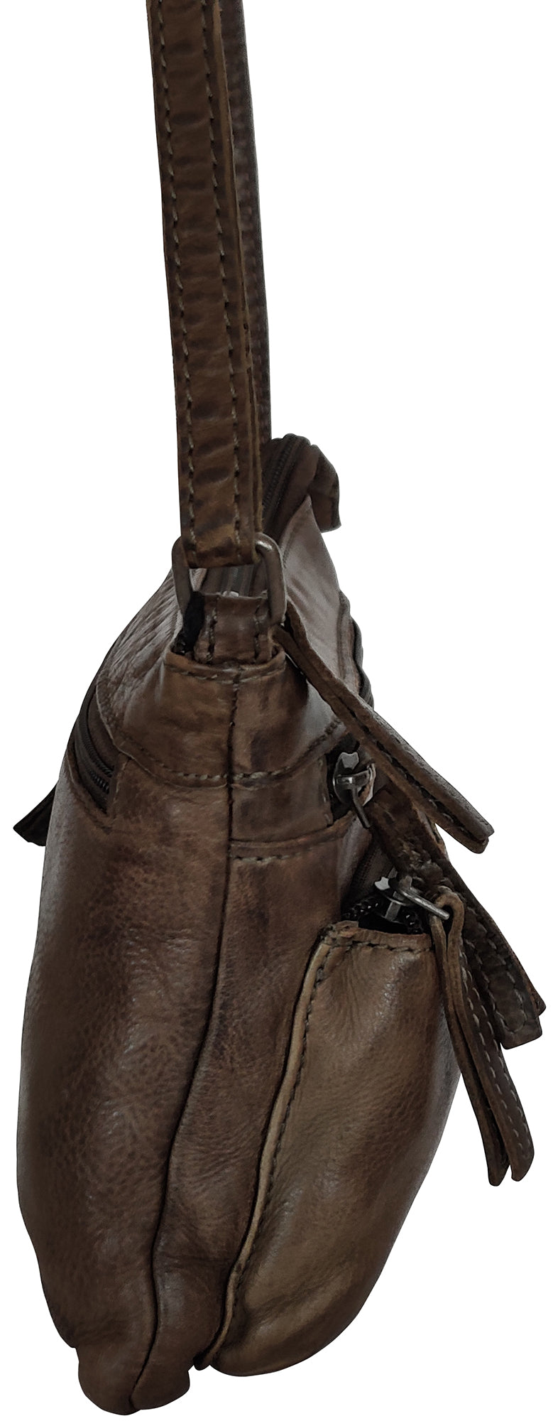 Leather Crossbody Handbag for Women, Olive