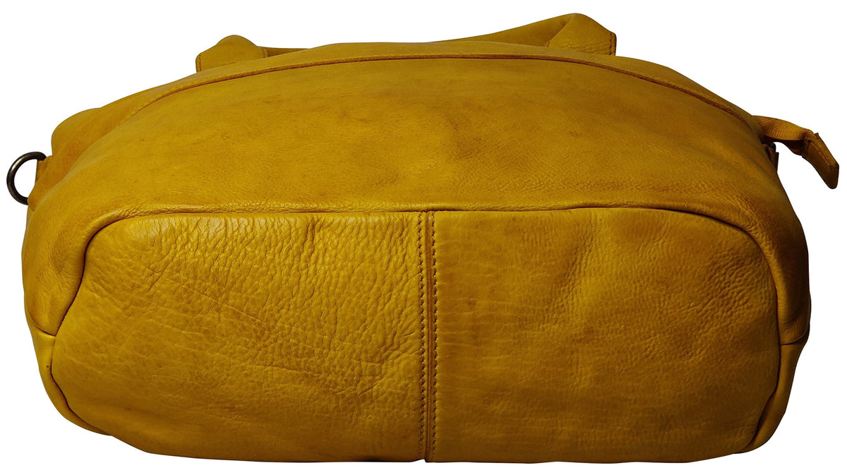 Leather Tote Bag for Women, Ocher