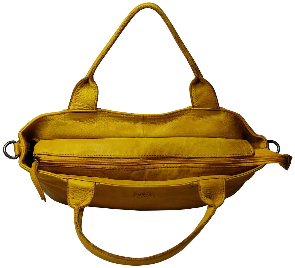 Leather Tote Bag for Women, Ocher