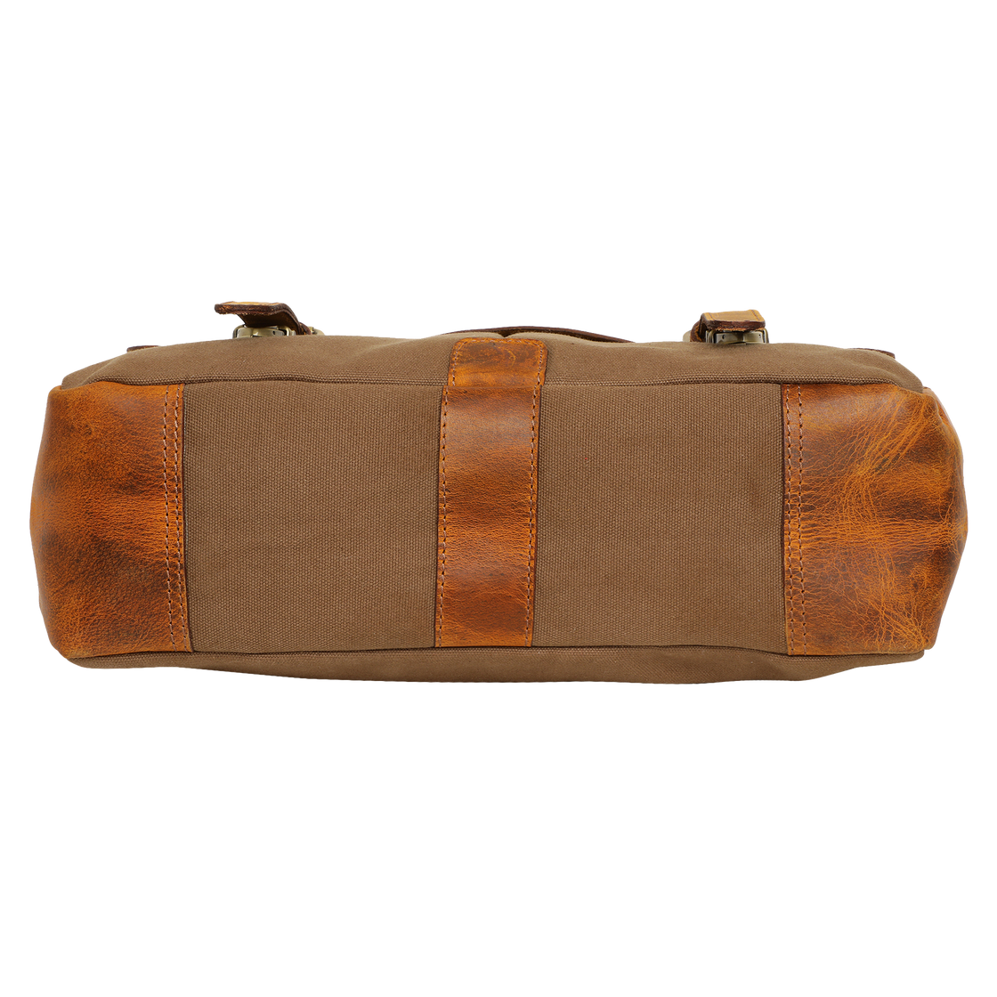 Retro Style Leather Canvas Messenger Bag Briefcase Laptop Bag (Olive Green)