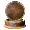 Leather Coasters For Drinks - Cup Coasters Coffee Table Kitchen Table Bar, Home & Office Gifts Handmade Drink Coasters