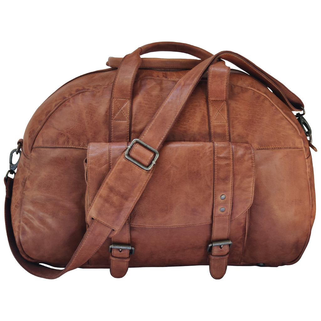 Casanova Leather Duffel Bag (Brown)