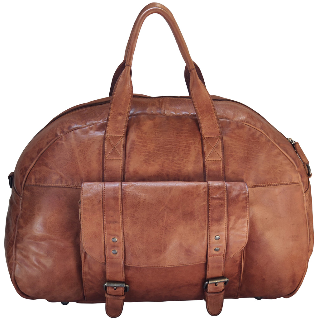 Casanova Leather Duffel Bag (Brown)