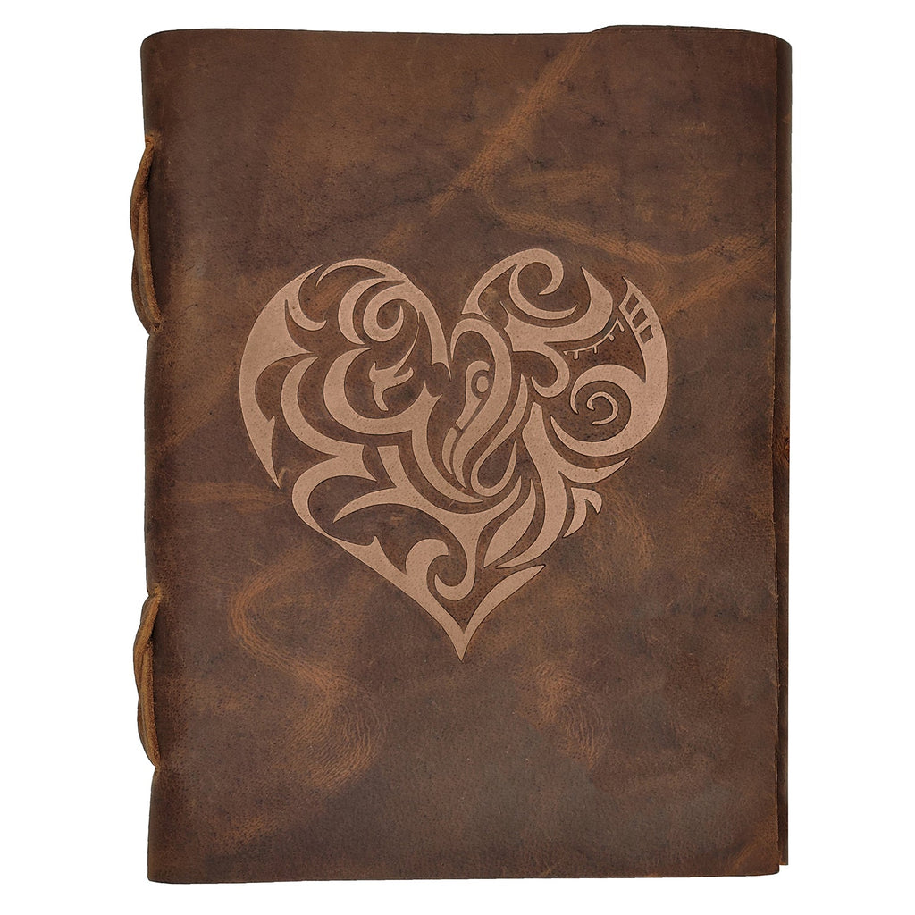 Heart Embossed Leather Journal for Women