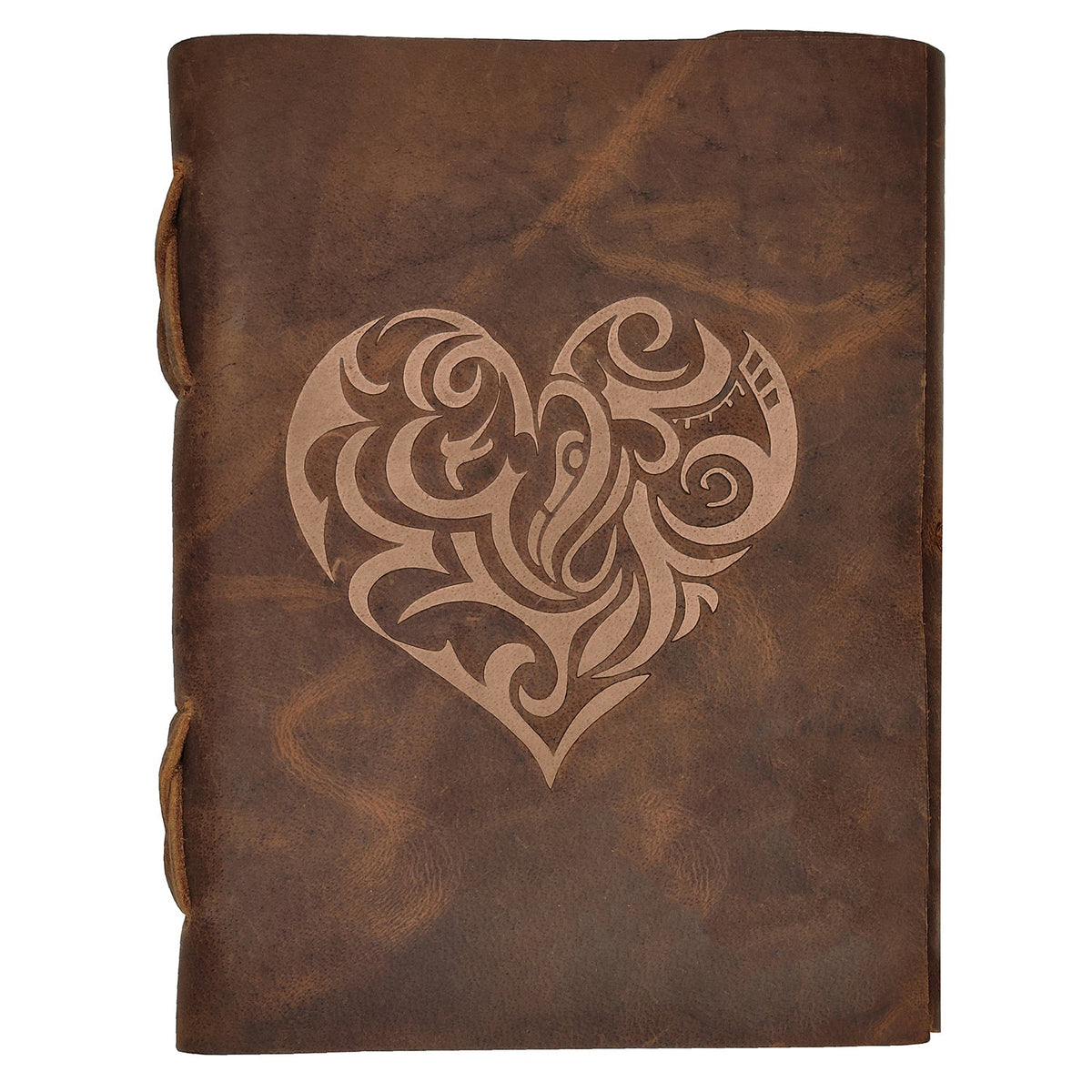 Heart Embossed Leather Journal for Women