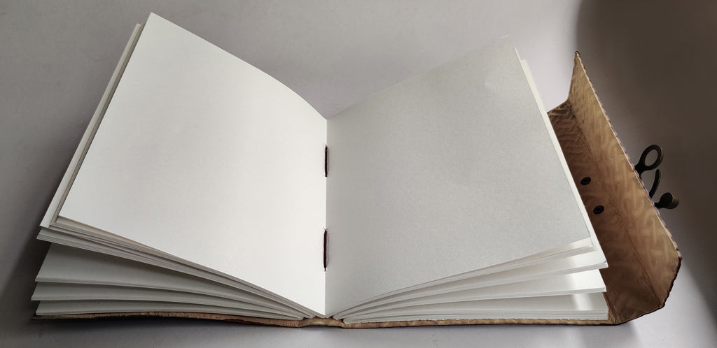 Leather Bound Journal - Vintage 7 Stone Journal with Lock - Book of Shadow by Rustic Town