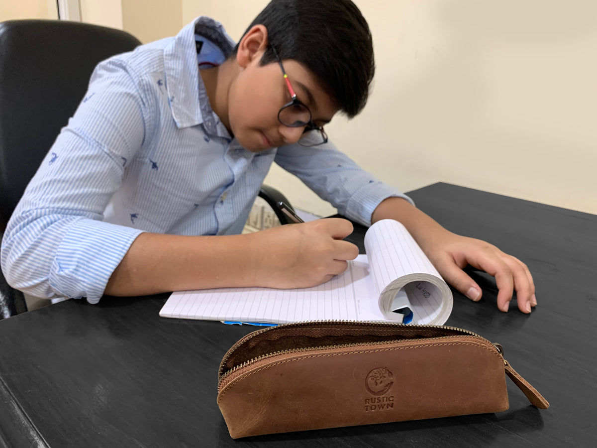 Jerry Vintage Leather Pen Pencil Case