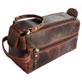 Leather Toiletry Bag for Men and Women (Walnut Brown)