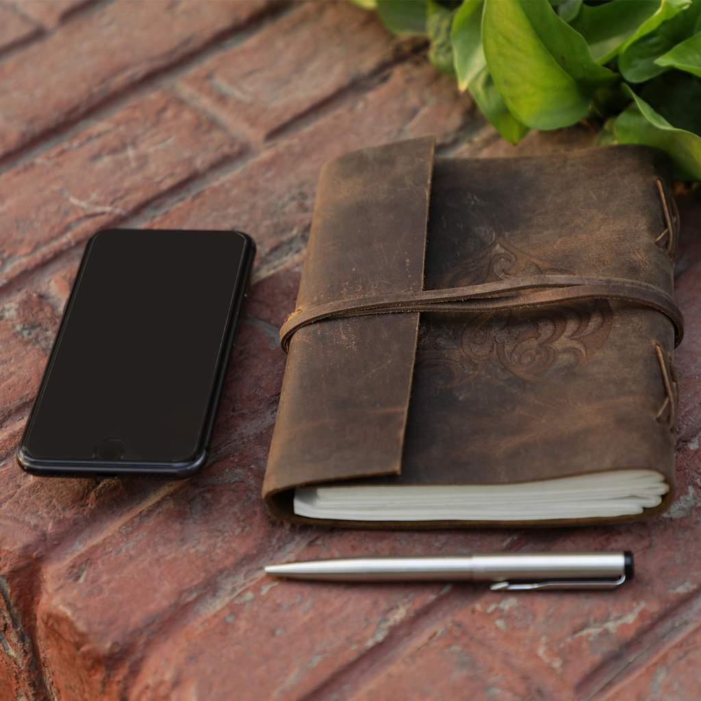 Heart Embossed Leather Journal for Women