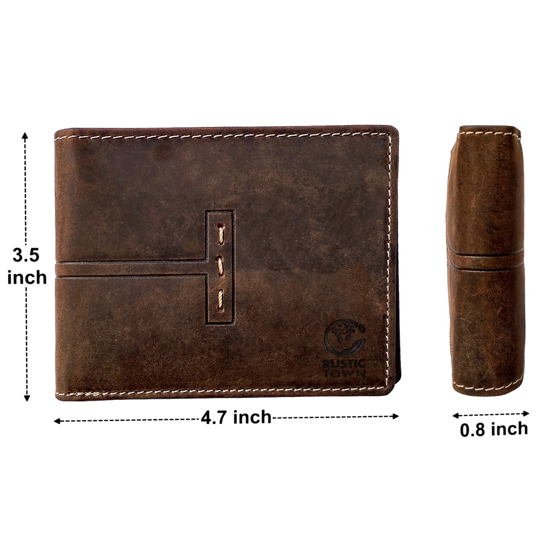 Rustico AC0115-0005 Knox Bifold Leather Wallet for Unisex, Buckskin