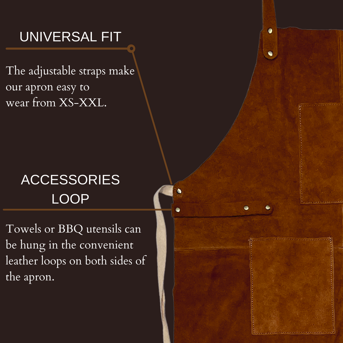 Kuche Natural Leather Grill Apron