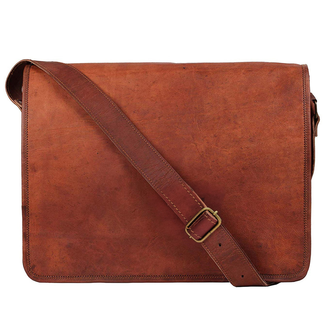 Artisian Leather Messenger Bag Crossbody Laptop Satchel (14 inch)