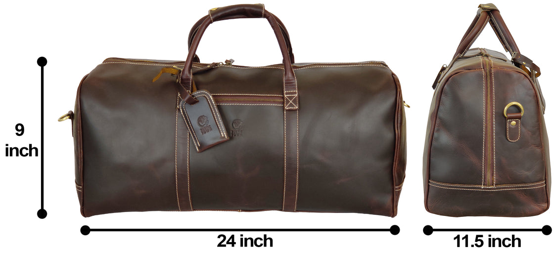 Roadstar Overnight Weekender Carry On Duffel Bag (24 Inches, Walnut Brown)