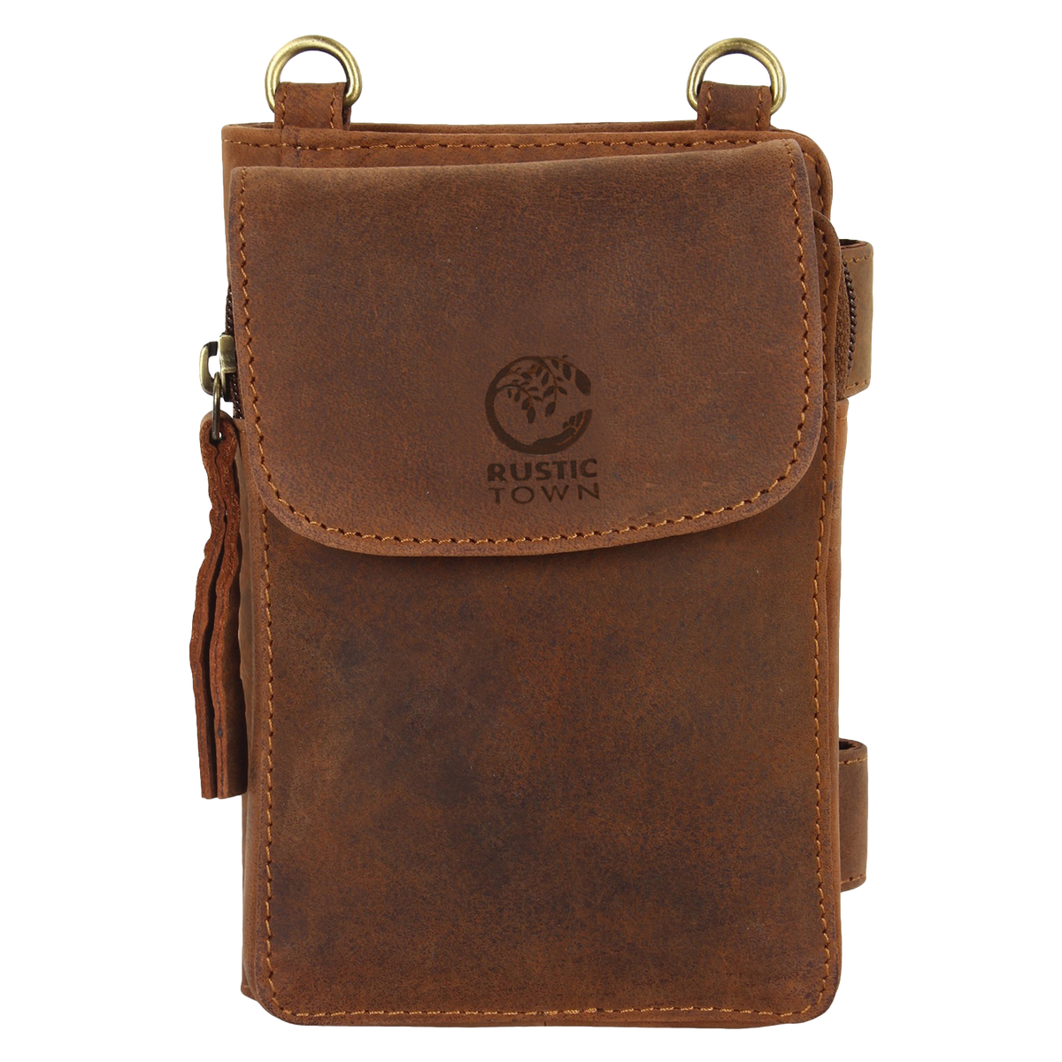 Genuine Leather Crossbody Travel Wallet for Women