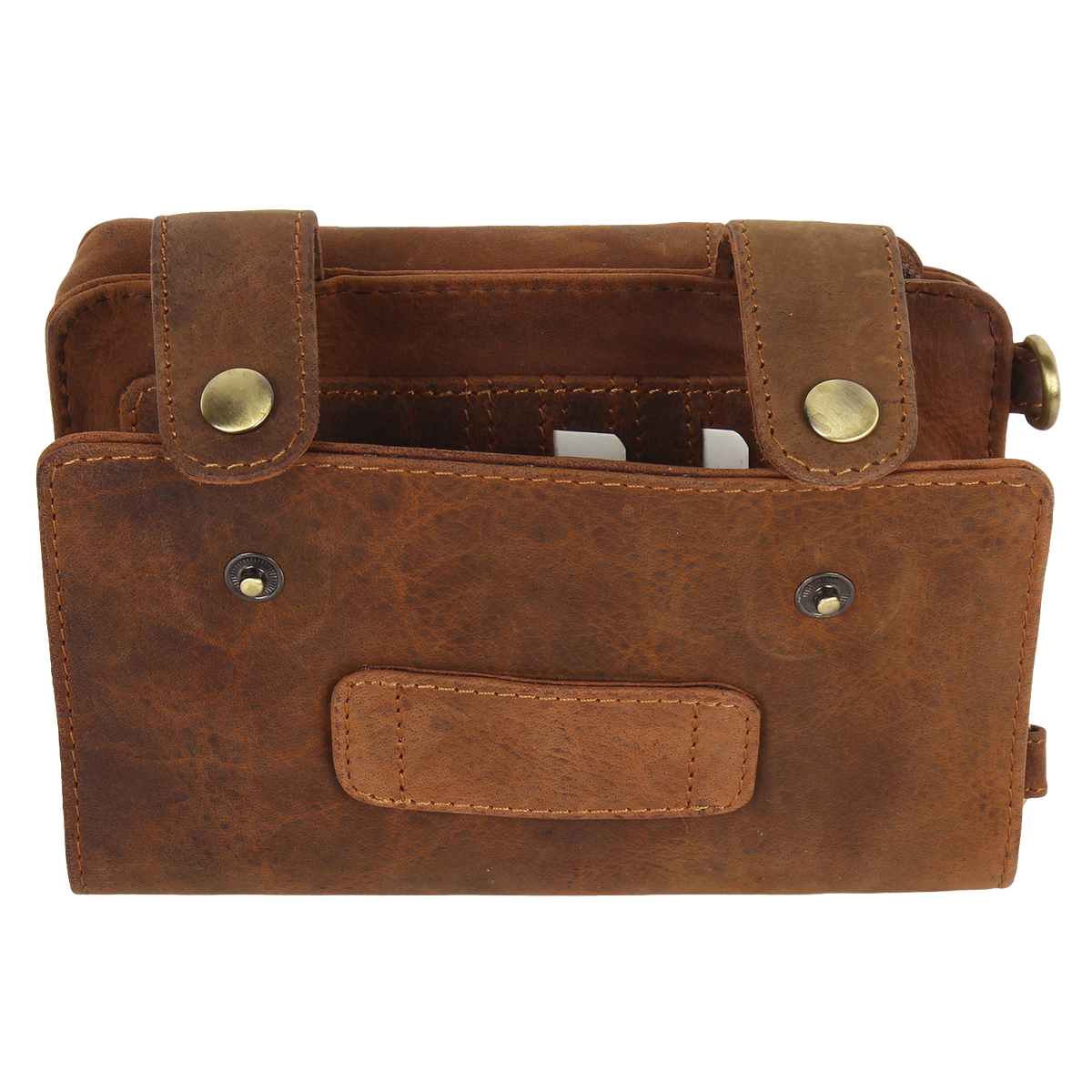 Genuine Leather Crossbody Travel Wallet for Women