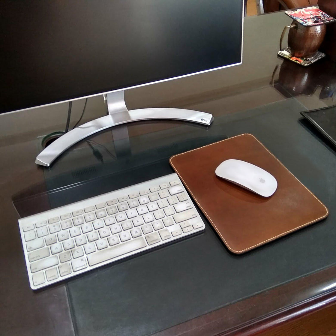 Leather Mouse Pads for Laptop Computer PC Gaming Apple Executive Work Desk Handmade