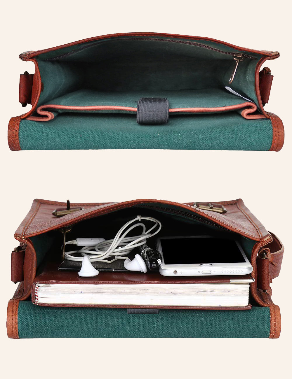 Zeus 11" Leather Crossbody iPad Messenger Bag