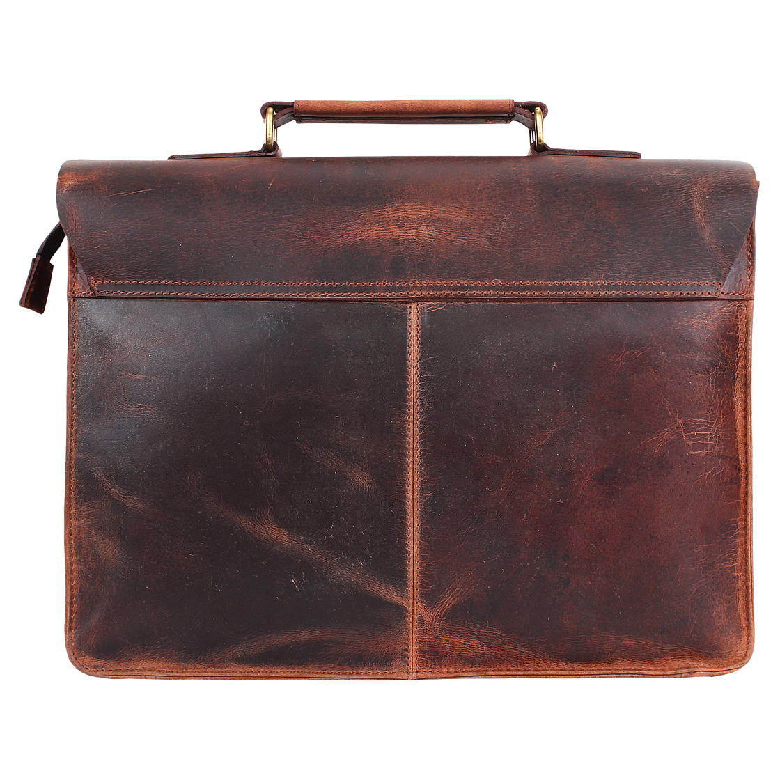 15 Inch Buffalo Leather Laptop Messenger Briefcase Bag (Mulberry)