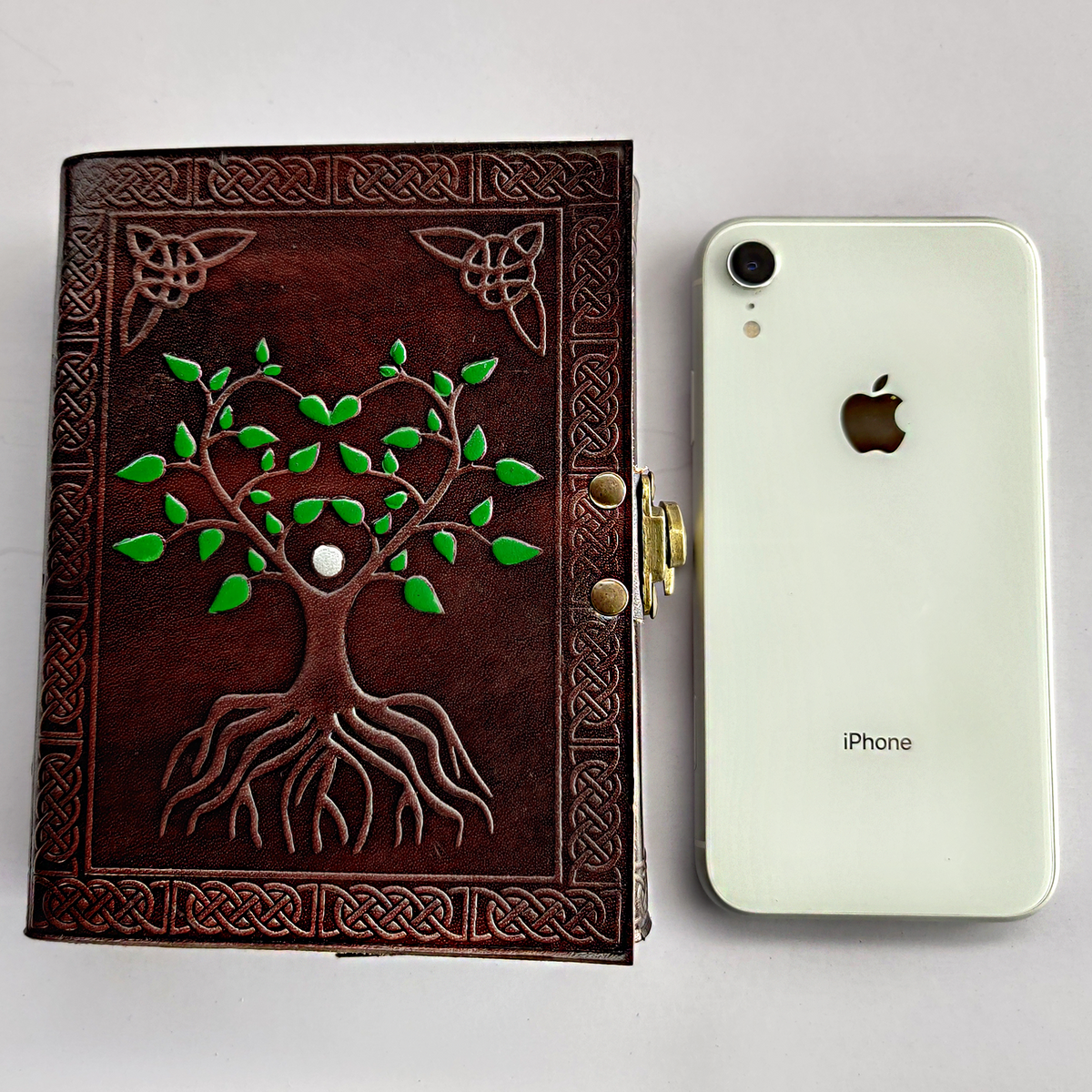 Hand Painted Sacred Tree of Life Leather Journal