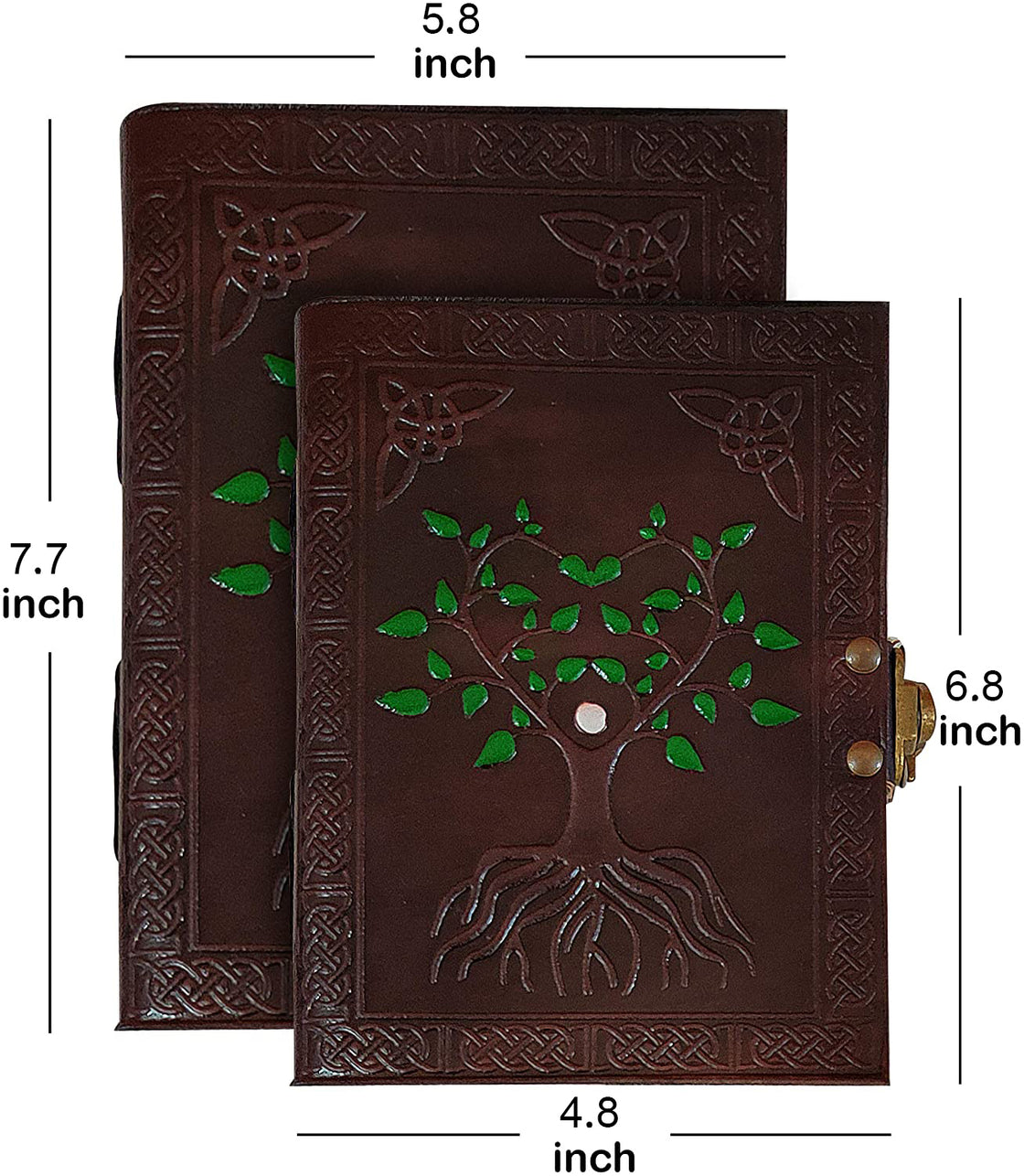 Hand Painted Sacred Tree of Life Leather Journal Travel Diary Notebook