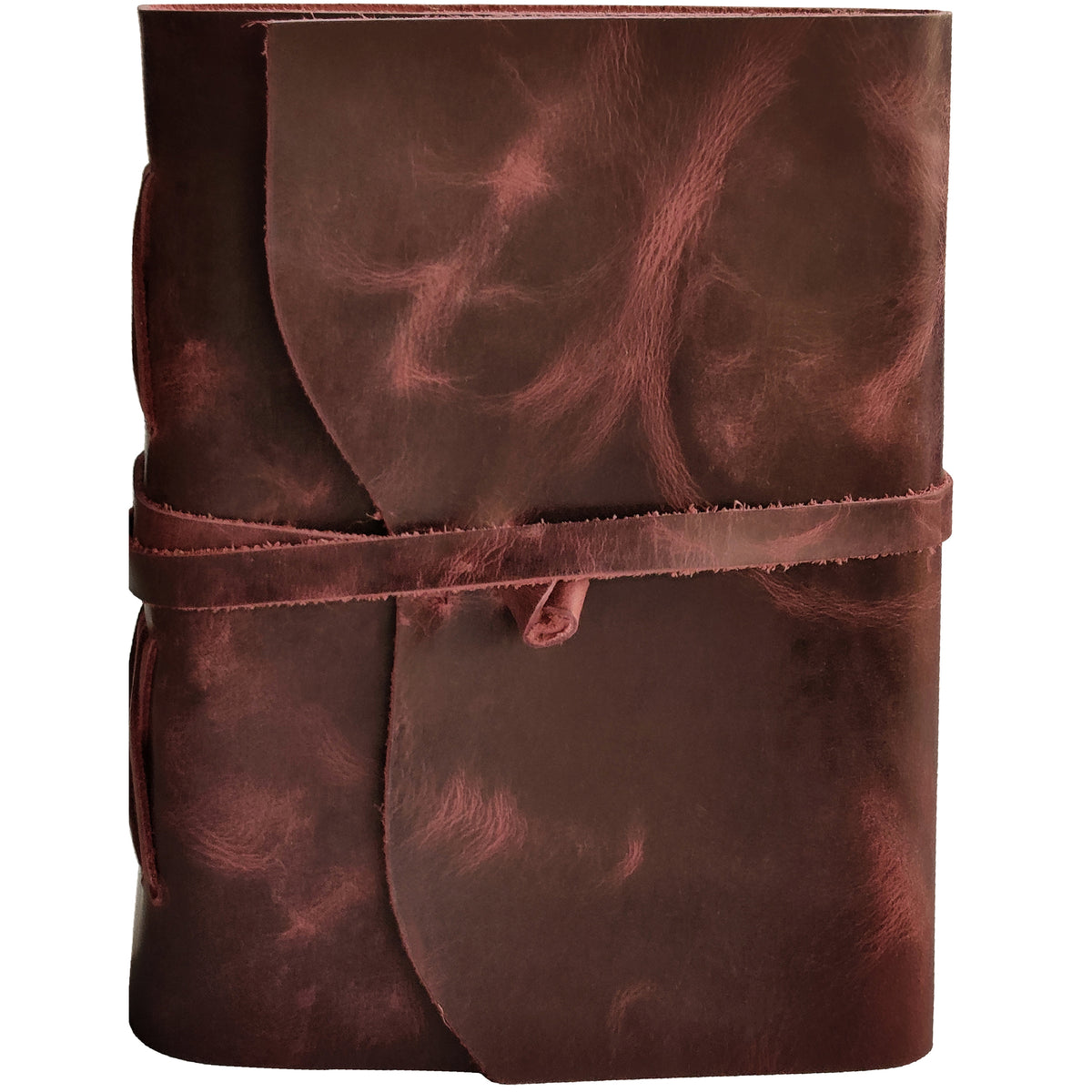 LEATHER BOUND JOURNAL WITH ANTIQUE DECKLE EDGE PAPER FOR MEN WOMEN (MAUVE)