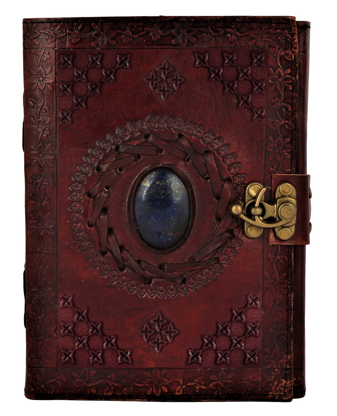 Utopian Leather Journal Lined Notebook with Semi-Precious Stone